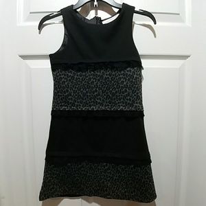 Sweet Heart Rose Sleeveless Black and Leopard Dres